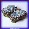 Image 1 : GOLD SWAROVSKI CRYSTAL BLUE 3D BUTTERFLY BOX JEWELRY