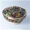 Image 1 : NEW ROUND GOLD SWAROVSKI CRYSTAL BOX JEWELRY