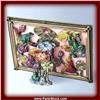 Image 2 : GOLD 3D FLOWER SWAROVSKI CRYSTAL PHOTO FRAME FROGS