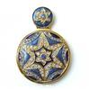 Image 1 : PURSE MIRROR GOLD SWAROVSKI CRYSTAL BLUE 2"