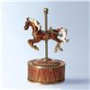 Image 1 : GOLD CRYSTAL MUSIC BOX JEWELRY CAROUSEL HORSE 