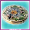 Image 1 : GOLD SWAROVSKI CRYSTAL COMPACT PURSE MIRROR FLOWER 24K