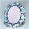 Image 1 : 1" OVAL PHOTO FRAME GOLD SWAROVSKI CRYSTAL BLUE