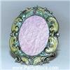 Image 1 : 1" OVAL FRAME GOLD SWAROVSKI CRYSTALS GREEN