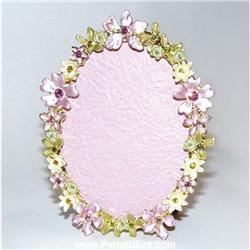 GOLD OVAL PINK SWAROVSKI CRYSTAL PHOTO FRAME