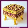 Image 1 : FRENCH FOOTED BOX JEWELRY GOLD SWAROVSKI CRYSTAL 