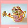 Image 1 : GOLD WATERING CAN SWAROVSKI CRYSTAL GARDEN BOX JEWELRY NEW155