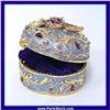 Image 1 : BUTTERFLY GOLD SWAROVSKI CRYSTAL ROUND BOX JEWELRY