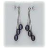 Image 1 : 3 BLACK PEARL EARRINGS DANGLE DROP DANGLING NEW