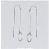 Image 2 : New 4.5" Solid 14K Gold THREADER Earrings WG