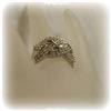 Image 4 : 10K White Gold Stippled Diamond Ring Heavy Sz 8