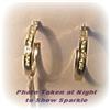 Image 4 : 1" GENUINE DIAMOND HOOPS EARRINGS 14K WHITE GOLD