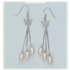 Image 1 : NEW GENUINE PEARL DANGLE DROP EARRINGS BUTTERFLY