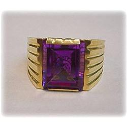Amethyst Solid 10K Gold Ring Sz.9.5 NEW BIG
