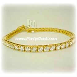 18K GOLD 12CTW GENUINE DIAMOND TENNIS BRACELET 8