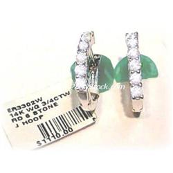 14K GOLD DIAMOND .75 CTW HOOP EARRINGS  CARAT