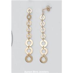 2.5" Solid 14K Gold Dangle Drop Earrings NEW