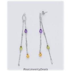 Genuine Peridot Amethyst Citrine EARRING Drop