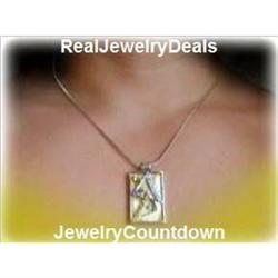 BIG PENDANT Genuine Gemstones Mother of Pearl