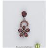 Image 2 : REAL Garnet BIG FLOWER Necklace Sterling Silver