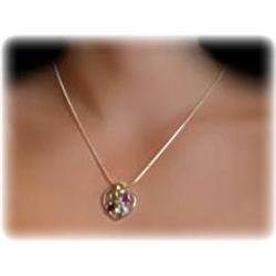 REAL Gemstones Heart Amethyst Garnet Pendant BIG!