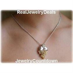 Necklace Citrine GRAPES Sterling Silver SOLID