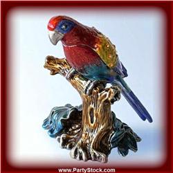 GOLD SWAROVSKI CRYSTAL PARROT BOX JEWELRY