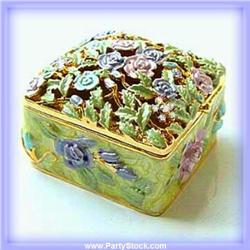 YELLOW ROSE GOLD AUSTRIAN CRYSTAL BOX JEWELRY