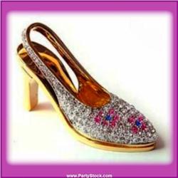 HIGH HEEL GOLD SWAROVSKI CRYSTAL BOX JEWELRY