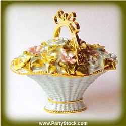 GOLD FLOWER BASKET CRYSTAL BOX JEWELRY