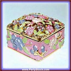 PINK ROSE GOLD SWAROVSKI CRYSTALS BOX JEWELRY