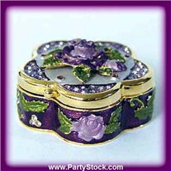 ROSE BOX JEWELRY GOLD SWAROVSKI CRYSTAL