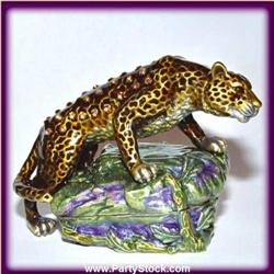 LEOPARD JAGUAR GOLD SWAROVSKI CRYSTAL BOX JEWELRY
