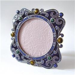 GOLD SWAROVSKI CRYSTAL CABOCHAN PHOTO FRAME