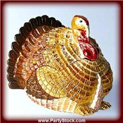 GOLD SWAROVSKI CRYSTAL TURKEY BOX JEWELRY TRINKET