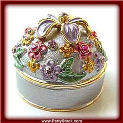 PLUMERIA GOLD CRYSTALS BOX JEWELRY TRINKETS