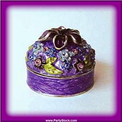 PLUMARIA GOLD CRYSTALS BOX JEWELRY TRINKET