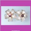 Image 1 : DOUBLE PLUMERIA PIN BROOCH GOLD CRYSTAL SWAROVSKI