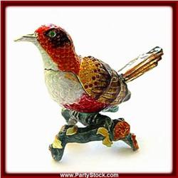 GOLD RED BIRD SWAROVSKI CRYSTAL BOX JEWELRY NEW756-RD