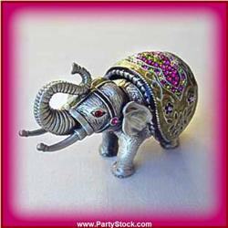 PEWTER ELEPHANT BOX JEWELRY SWAROVSKI CRYSTALS MYSTICAL!
