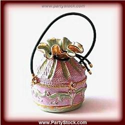 GOLD SWAROVSKI CRYSTAL HAND BAG PURSE BOX JEWELRY