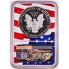 Image 2 : 2019-W $1 Proof American Silver Eagle Coin NGC PF70 Ultra Cameo Independence Day Flag