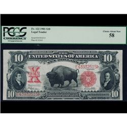 1901 $10 Bison Legal Tender Note PCGS 58