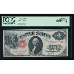 1917 $1 Legal Tender Note PCGS 65PPQ