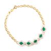 Image 1 : Plated 18KT Yellow Gold 2.05ctw Green Agate and Diamond Bracelet