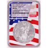 Image 1 : 2019-W $1 Burnished American Silver Eagle Coin NGC MS70 Independence Day Flag Core