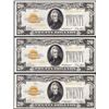 Image 1 : 3 Consecutive 1928 $20 Gold Certificate Notes