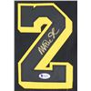 Image 2 : Magic Johnson Signed Black Pro Style Jersey Black Numbers Gold Trim BAS Witness