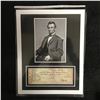 Image 1 : ABRAHAM LINCOLN SIGNED BANK CHEQUE DISPLAY (REPLICA)