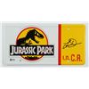 Image 1 : Laura Dean Signed "Jurassic Park" Jeep License Plate - Movie Prop Replica (PA COA)